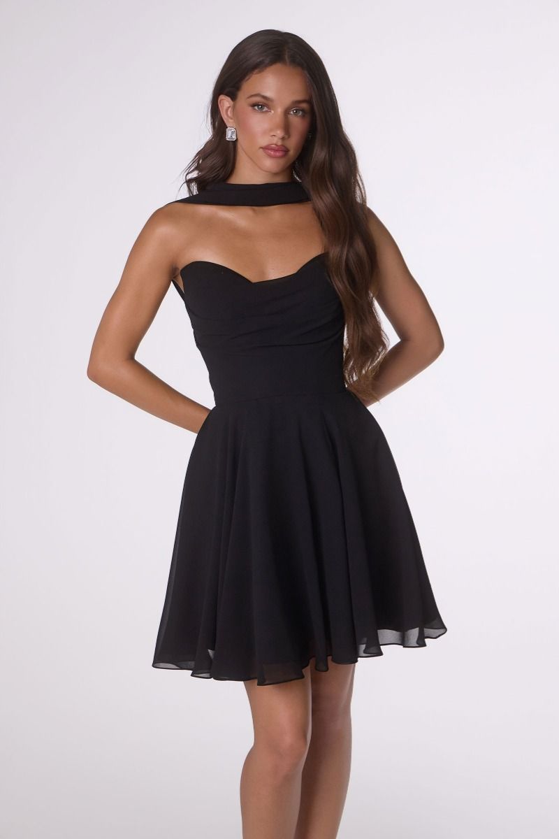 Cocktail Dresses Short Homecoming Corset Cocktail Dress Black