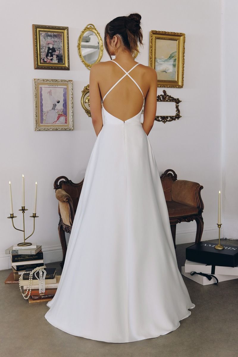 Wedding Dresses Long Bridal A Line Wedding Dress Off White
