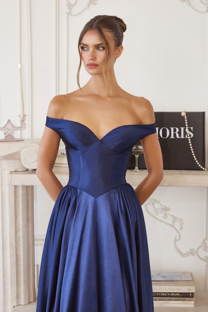Prom Dresses Long Formal A Line Prom Evening Dress Navy