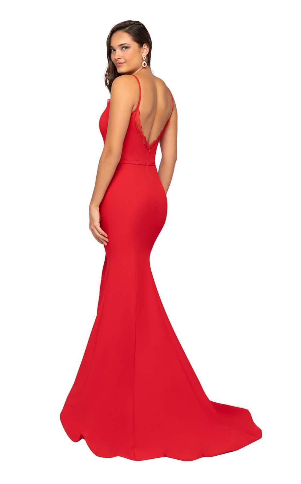 V-Neck Floor-Length Scuba Prom Mermaid Terani Couture 1912P8219