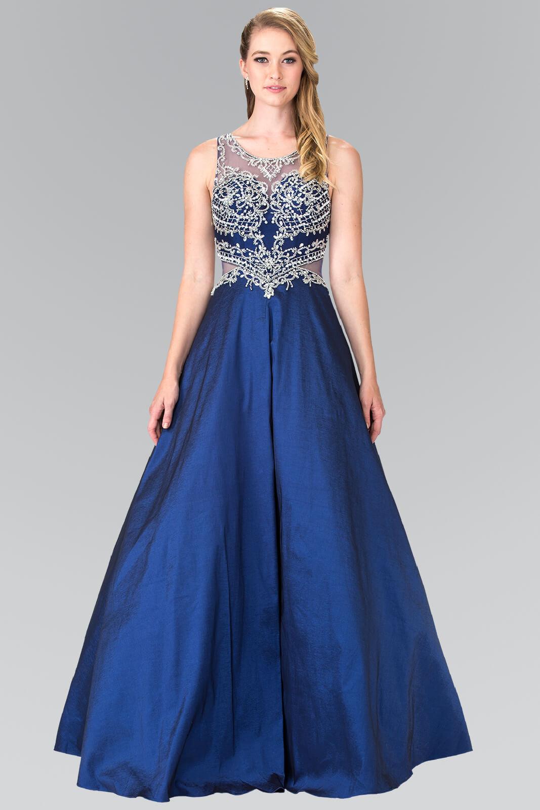 Ball Gown Navy Two Piece Prom Dress Navy Blue Two Piece Prom Dress