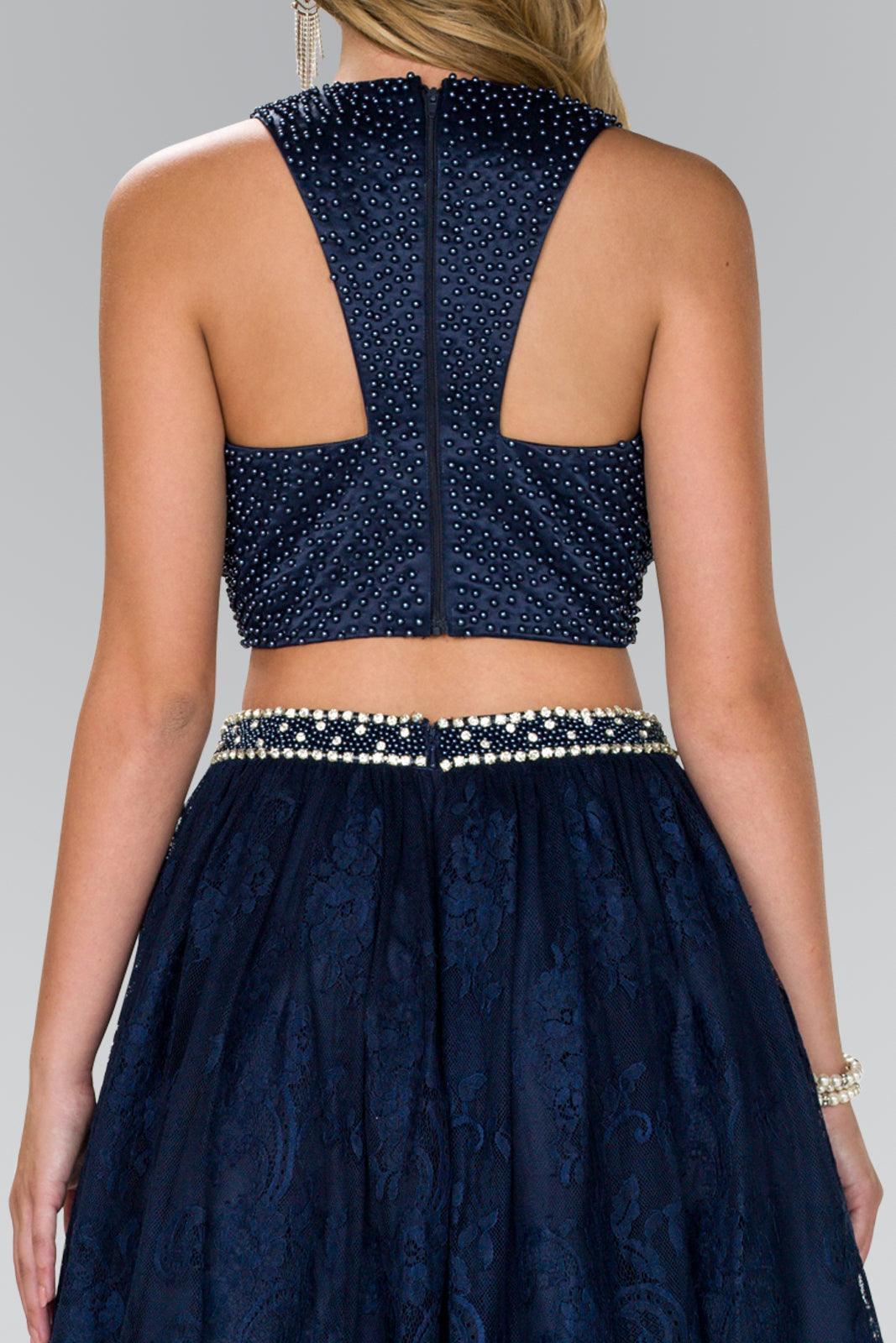 Two Piece Prom Dress Formal Cocktail - The Dress Outlet