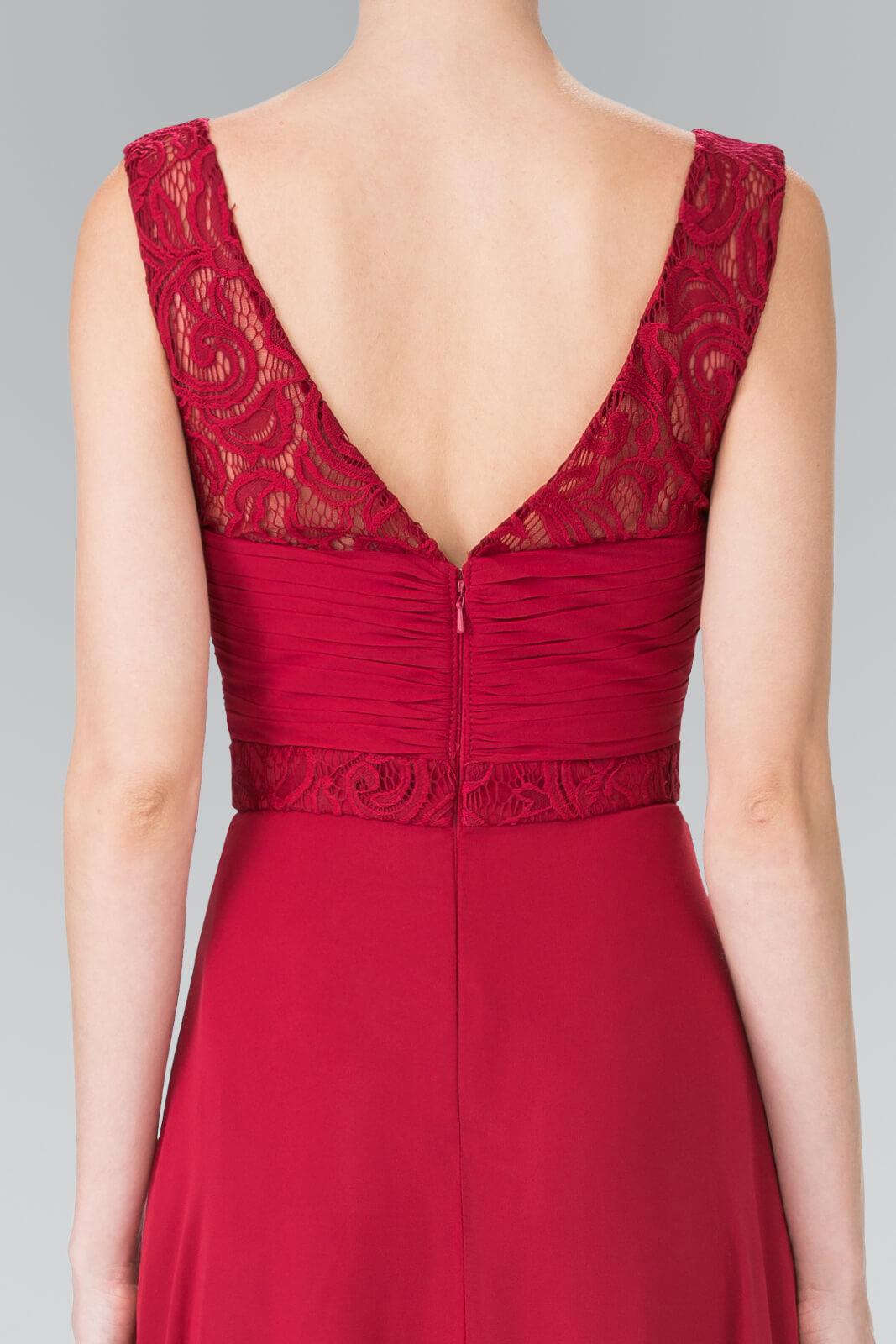 V-Neck Chiffon Long Formal Dress