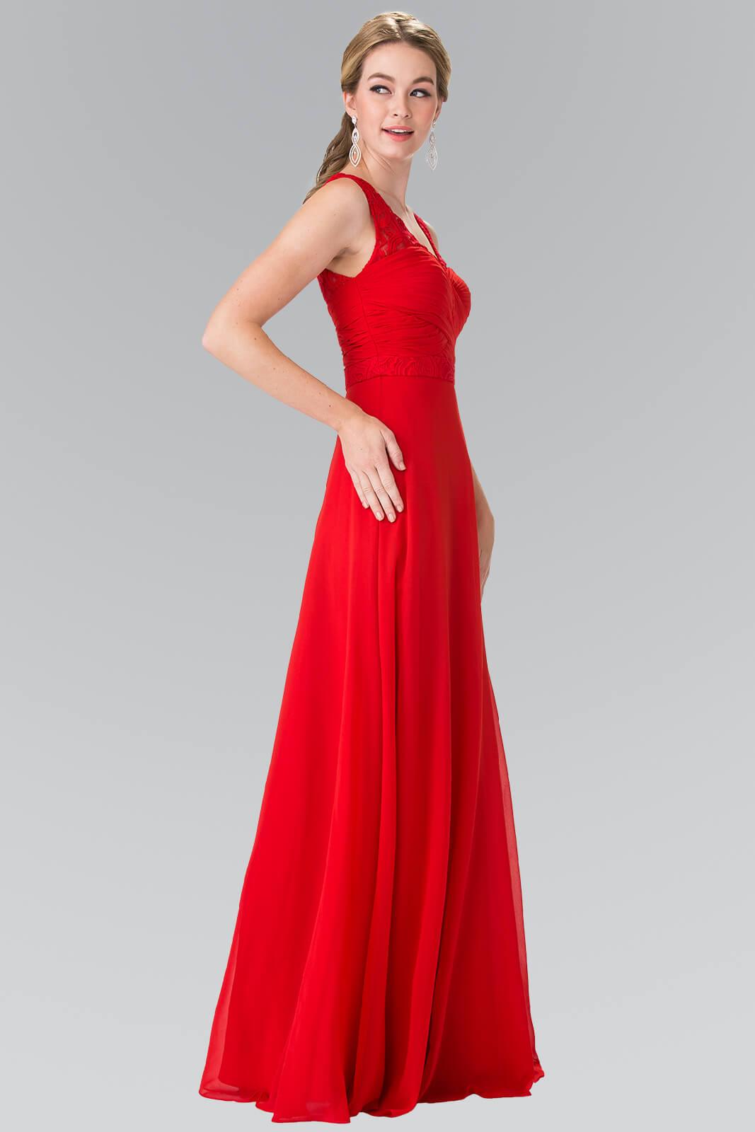 V-Neck Chiffon Long Formal Dress