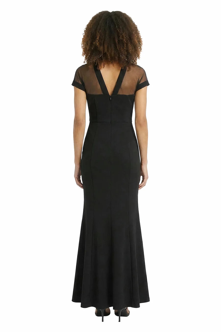Belted Long Sleeve Sheath Dress in Black Maggy London G6210M