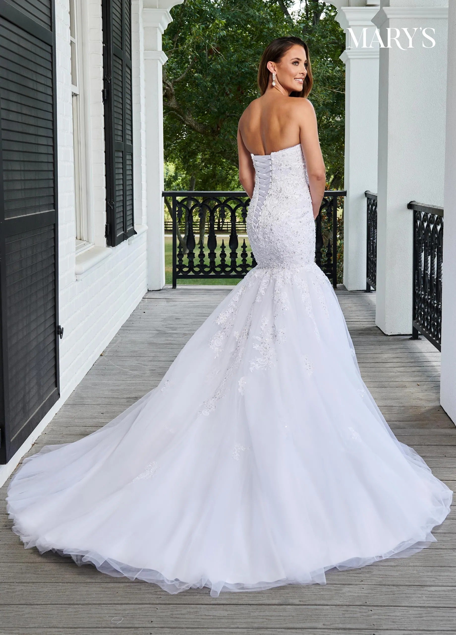 White Sweetheart Floor-Length Lace and Tulle Wedding Mermaid Gown Rachel Allan 6207