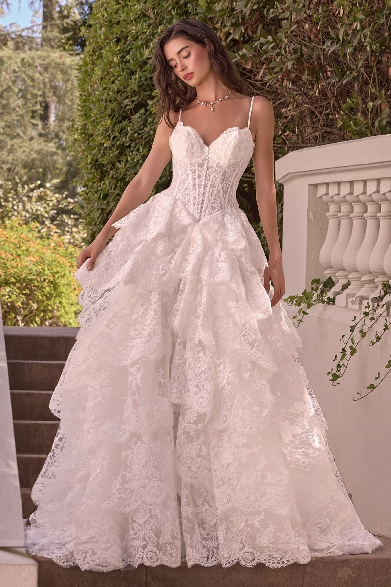 Sweetheart Floor-Length with Train Lace Wedding Dress Ball Gown Andrea & Leo WL076