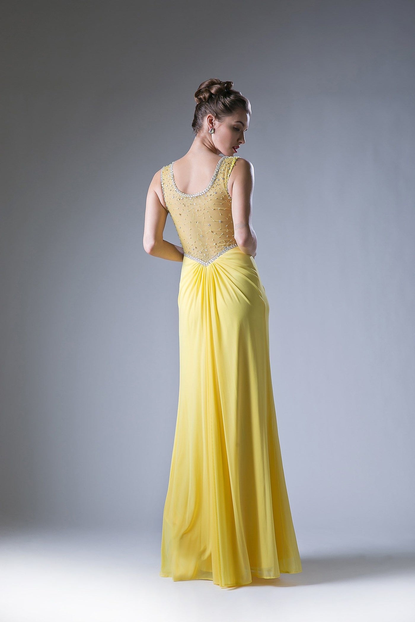 Prom Dresses Long Formal Beaded A Line Prom Dress Yellow