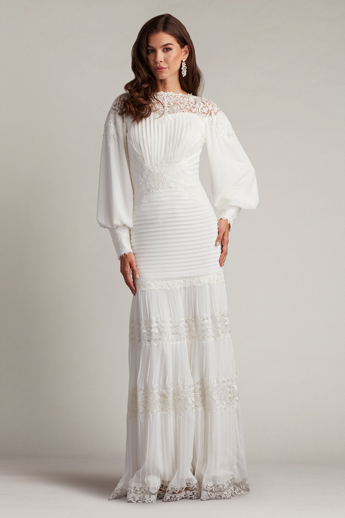 Wedding Dresses Long Pleated Wedding Simple Dress Ivory