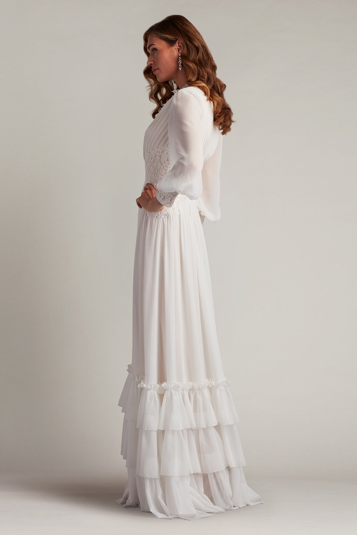 Tadashi Shoji YV25330L Formal Long Evening Ruffle Dress