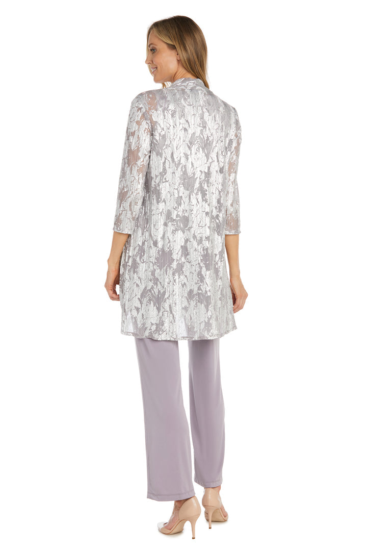 Pant Suit Mother of the Bride Long Formal Pant Suit Jacket Set Lavender/Silver