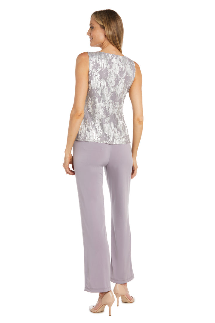 Pant Suit Mother of the Bride Long Formal Pant Suit Jacket Set Lavender/Silver