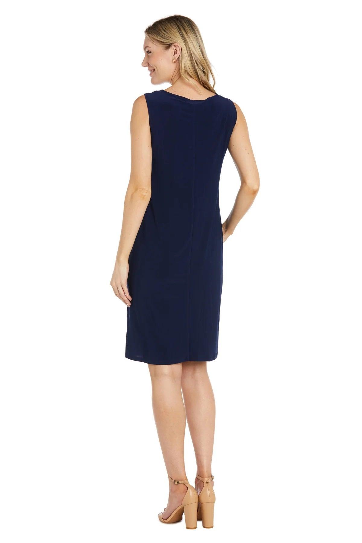 Mother of the Bride Dresses Two Piece Short Petite Jacket Dress Navy/Denim
