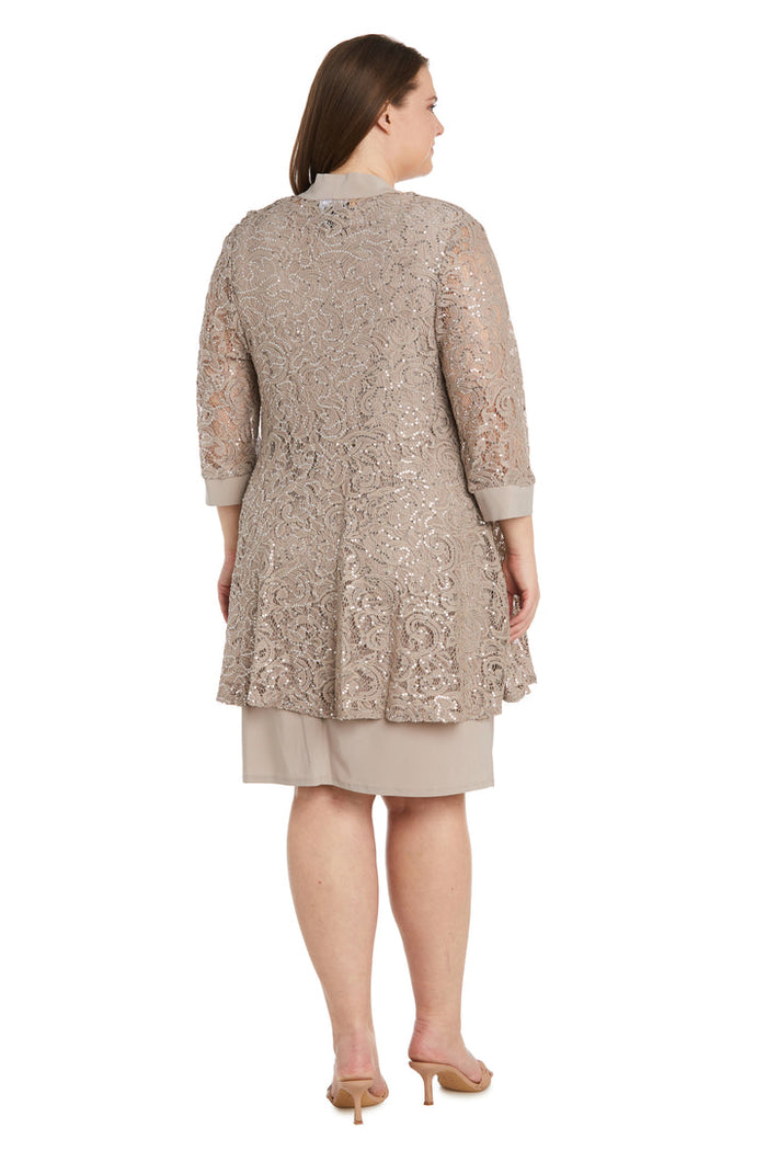 Plus Size Dresses Short Mother of the Bride Plus Size Sequin Jacket Dress Champagne