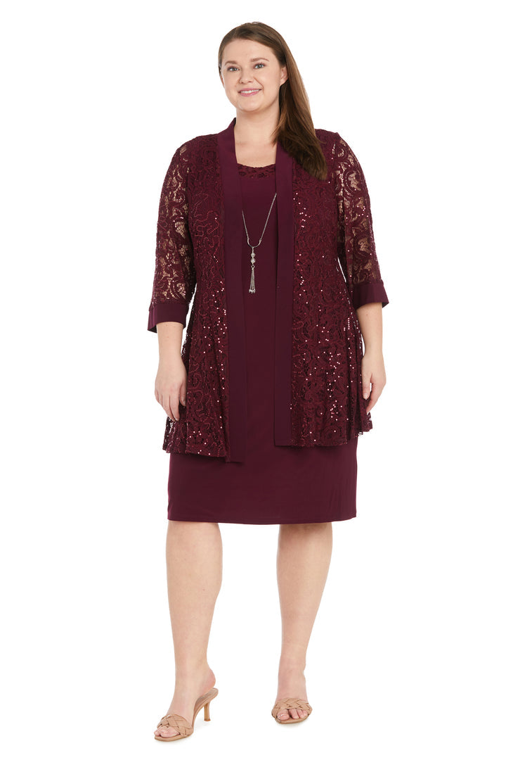 R&M Richards 1160W Short Mother of the Bride Plus Size Jacket Dress