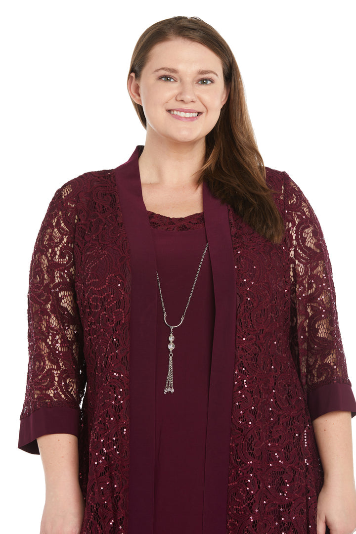 R&M Richards 1160W Short Mother of the Bride Plus Size Jacket Dress