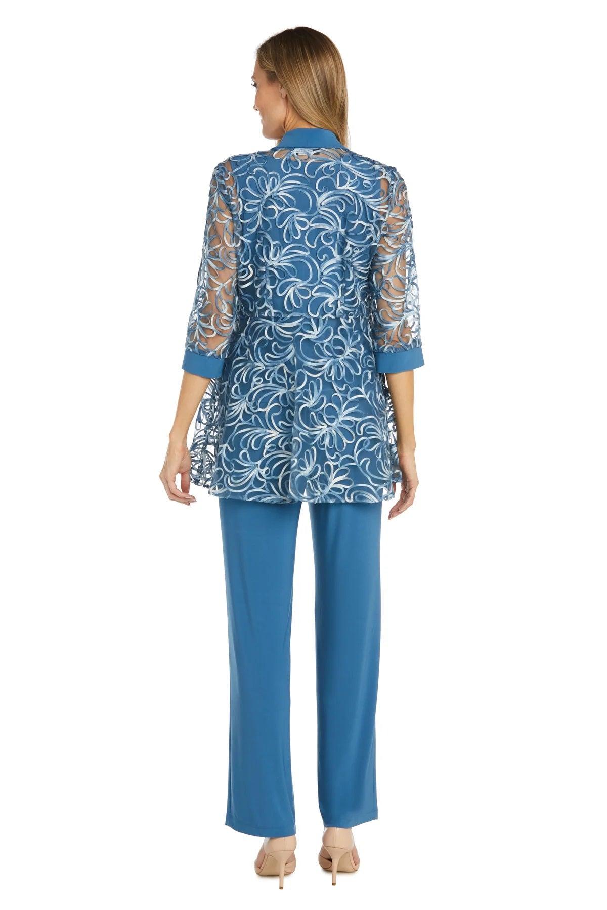 Pant Suit Long Formal Petite Jacket Pant Suit Wedgewood