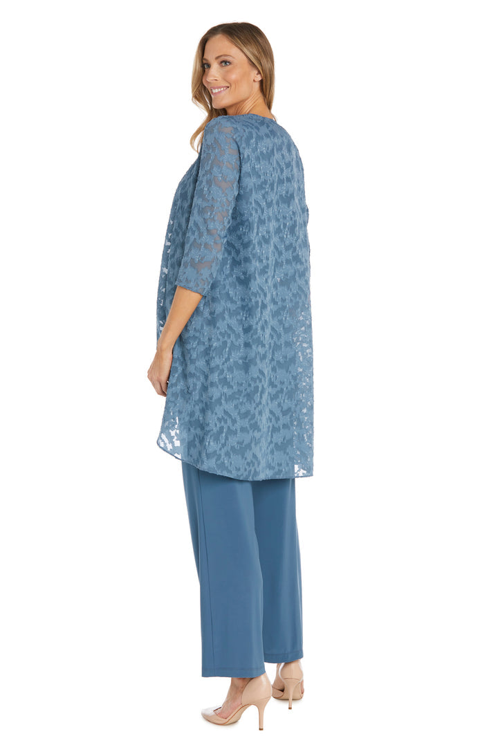 Pant Suit Long Formal Mother of the Bride Pant Suit Jacket Set Slate