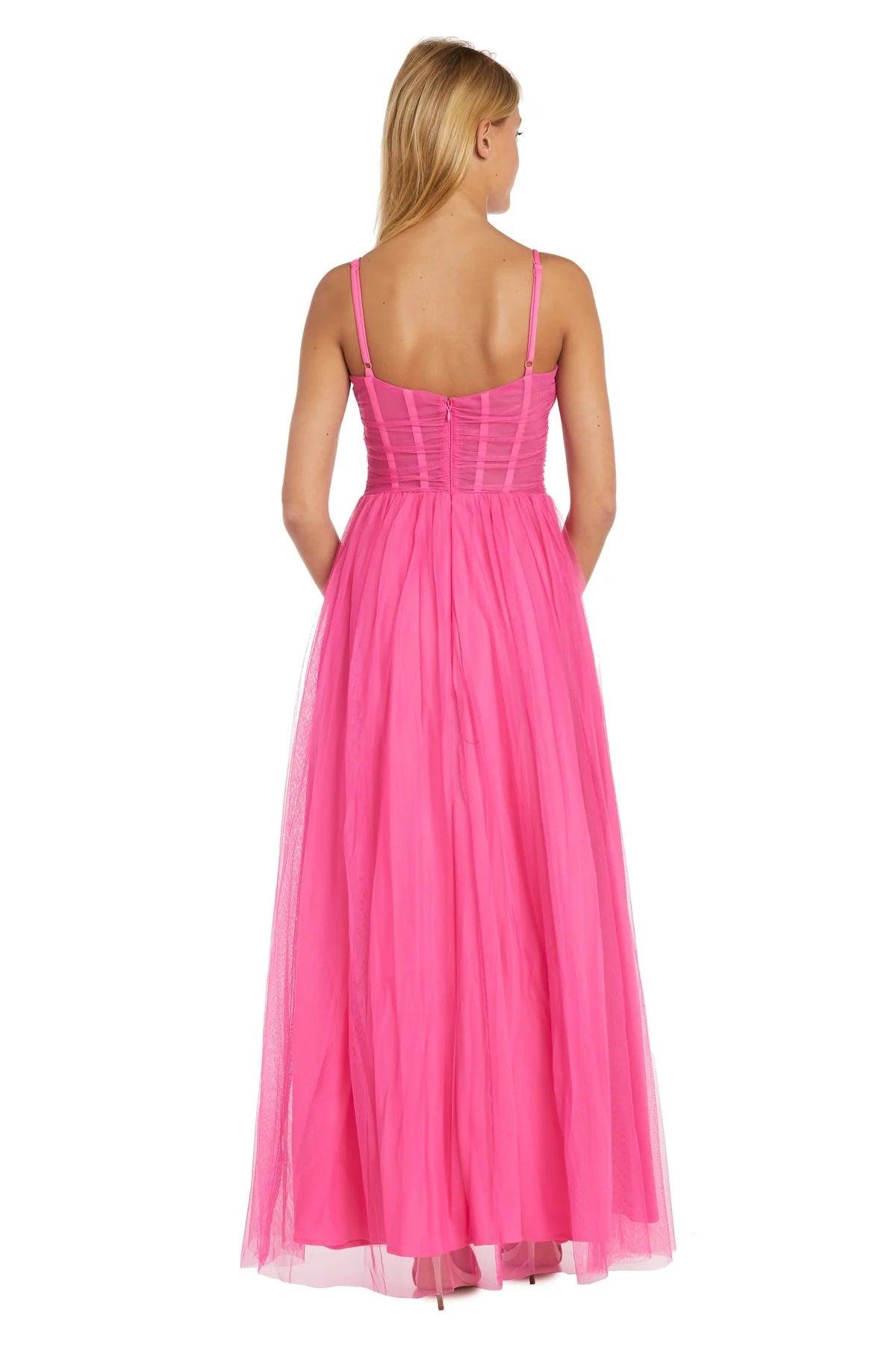 Prom Dresses Long Spaghetti Strap Prom Formal Gown Hot Pink