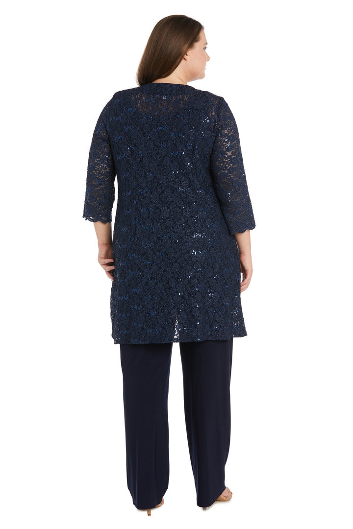 Pant Suit Mother of the Bride Plus Size Pearl Jacket Pant Suit Navy