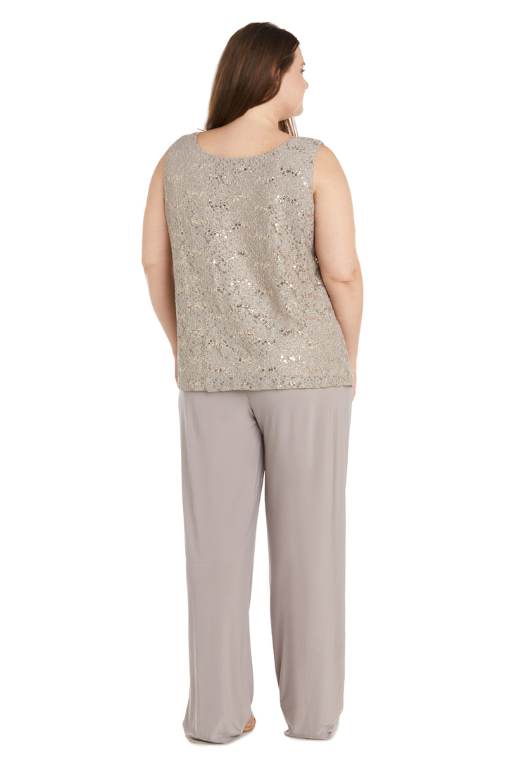 Pant Suit Mother of the Bride Plus Size Pearl Jacket Pant Suit Taupe