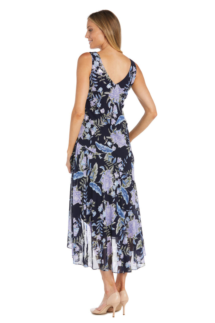 Mother of the Bride Dresses High Low Printed Mother of the Bride Jacket Dresses Navy/Silver