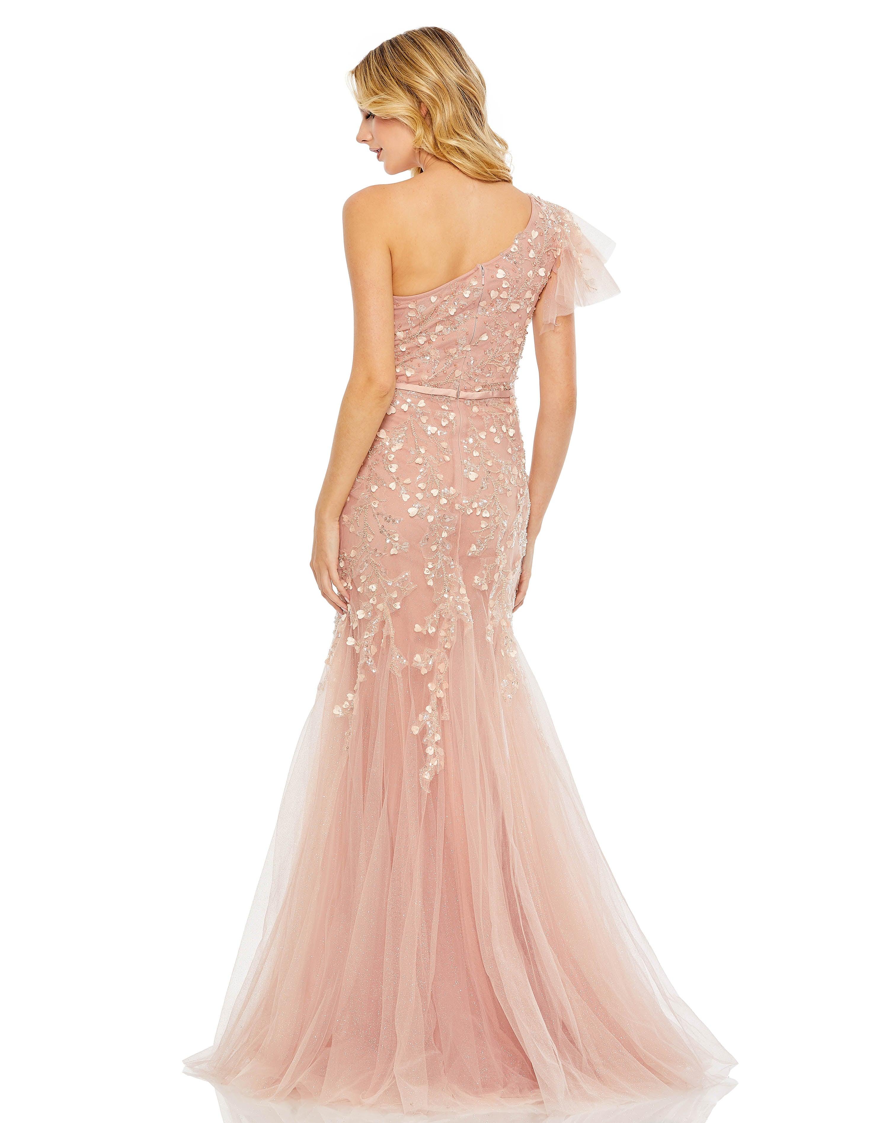 Formal Dresses Long One Shoulder Formal Dress Blush