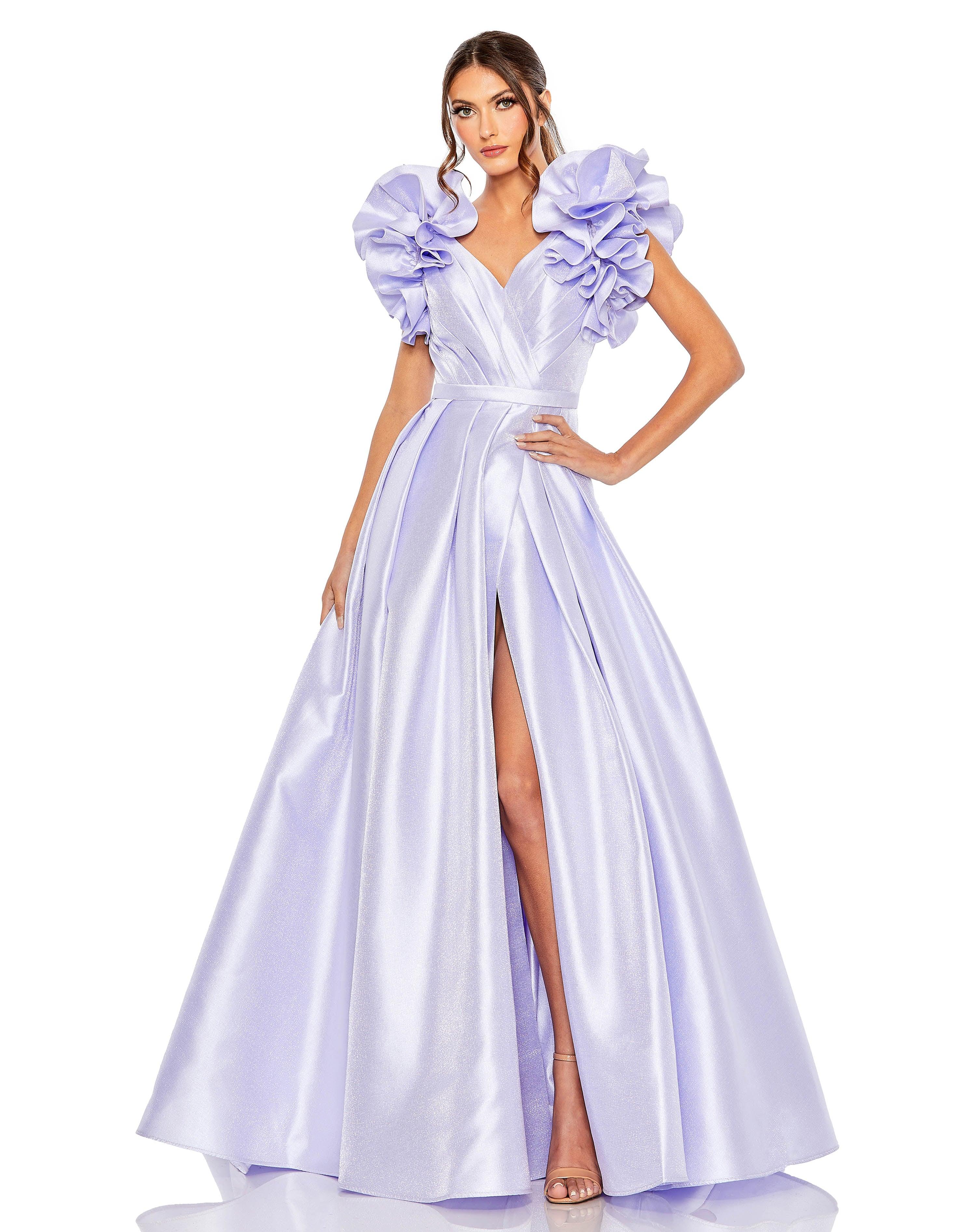 Periwinkle Mac Duggal 20522 Long Ball Gown Prom Dress