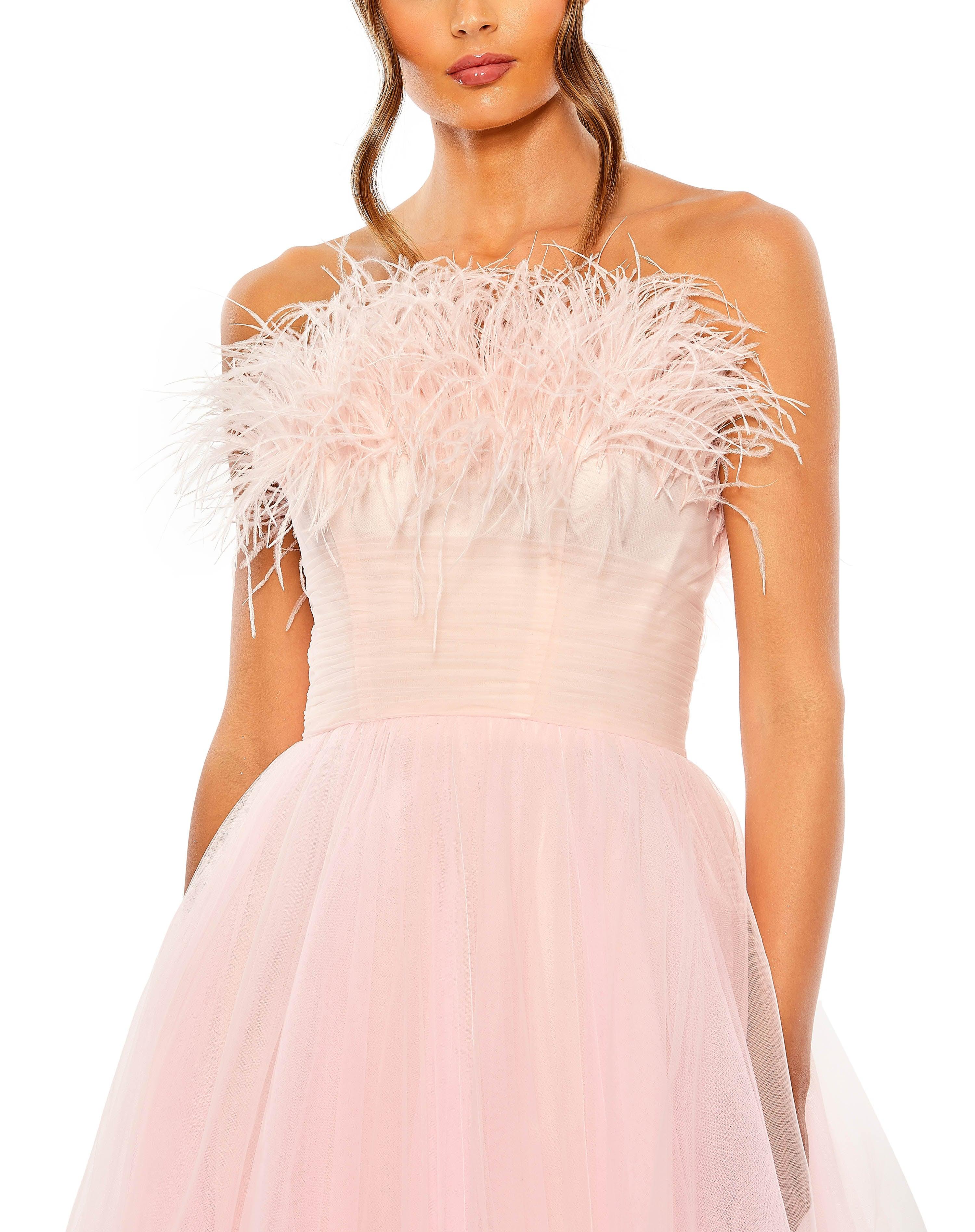 Prom Dresses Long Strapless Prom Ball Gown Pink Ombre