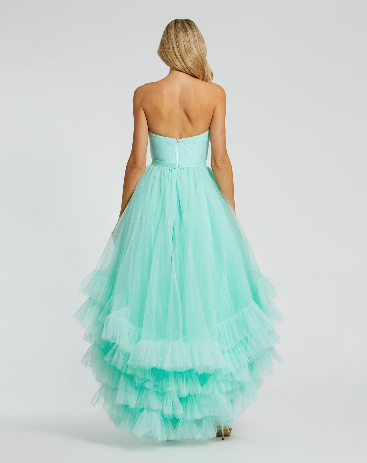 Prom Dresses Ruffle High Low Prom Dress Aqua