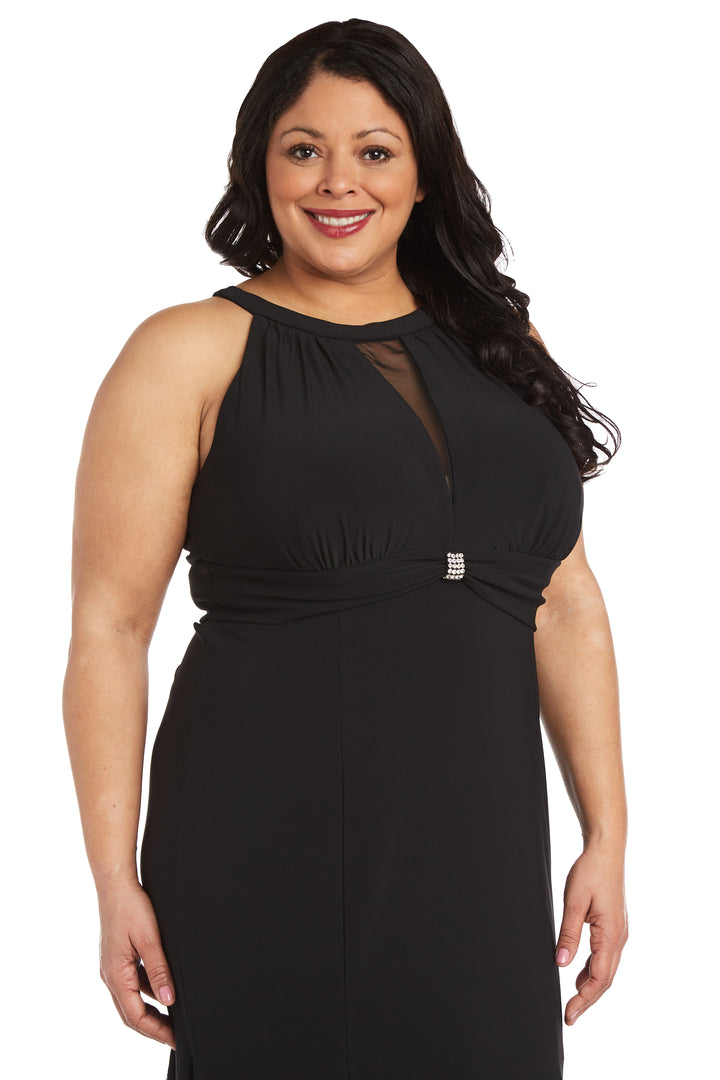 Plus Size Dresses Long Halter Formal Plus Size Evening Dress Black