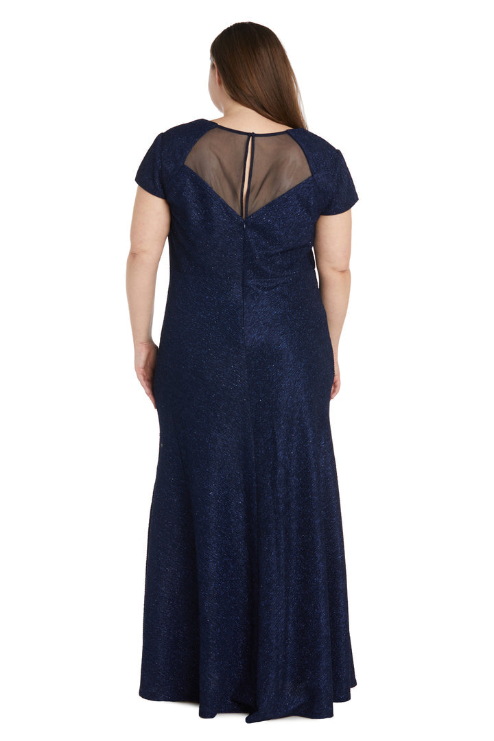 Plus Size Dresses Long Glitter Formal Plus Size Mother of the Bride Dress Navy