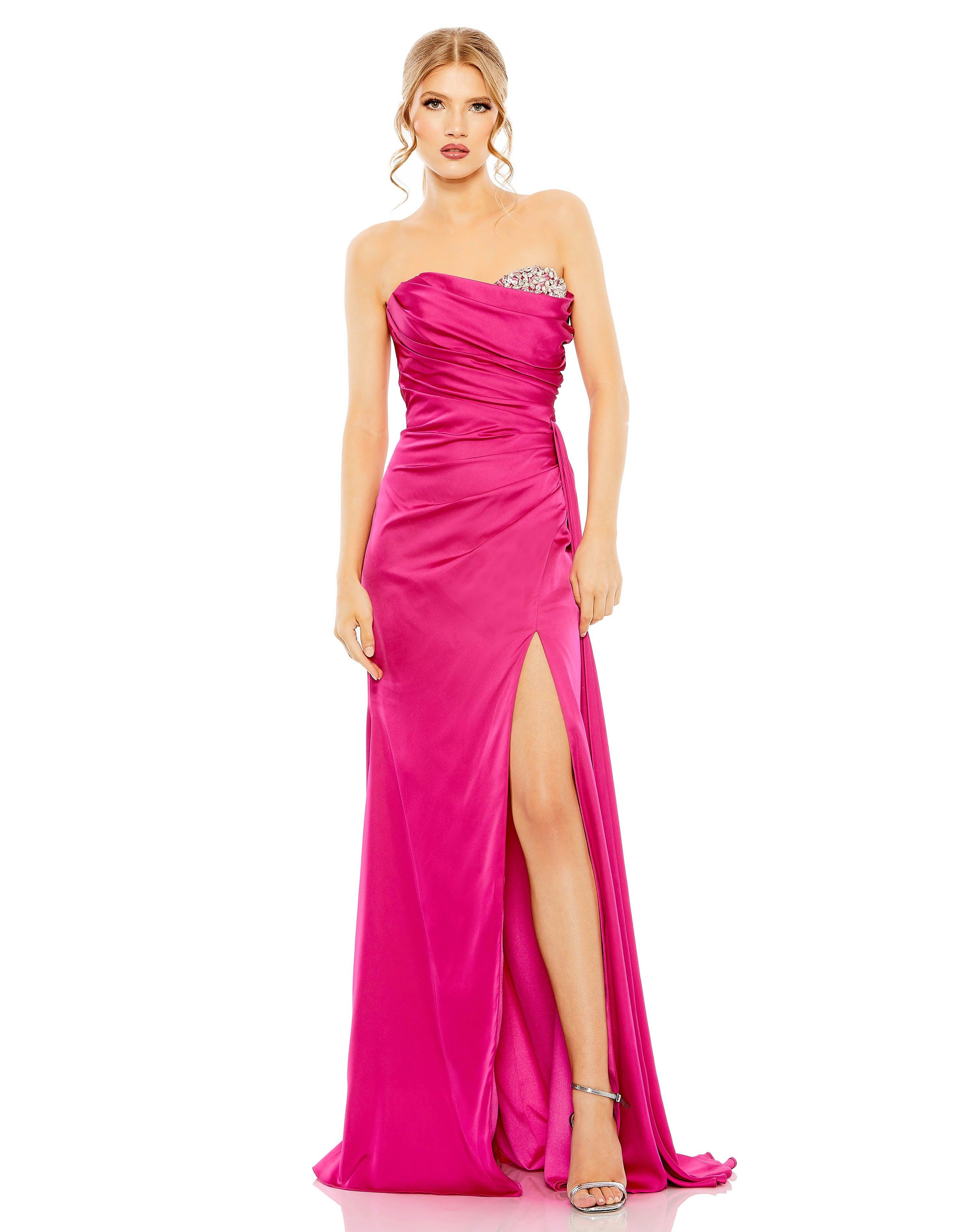 Prom Dresses Prom Long Strapless Formal Gown Magenta