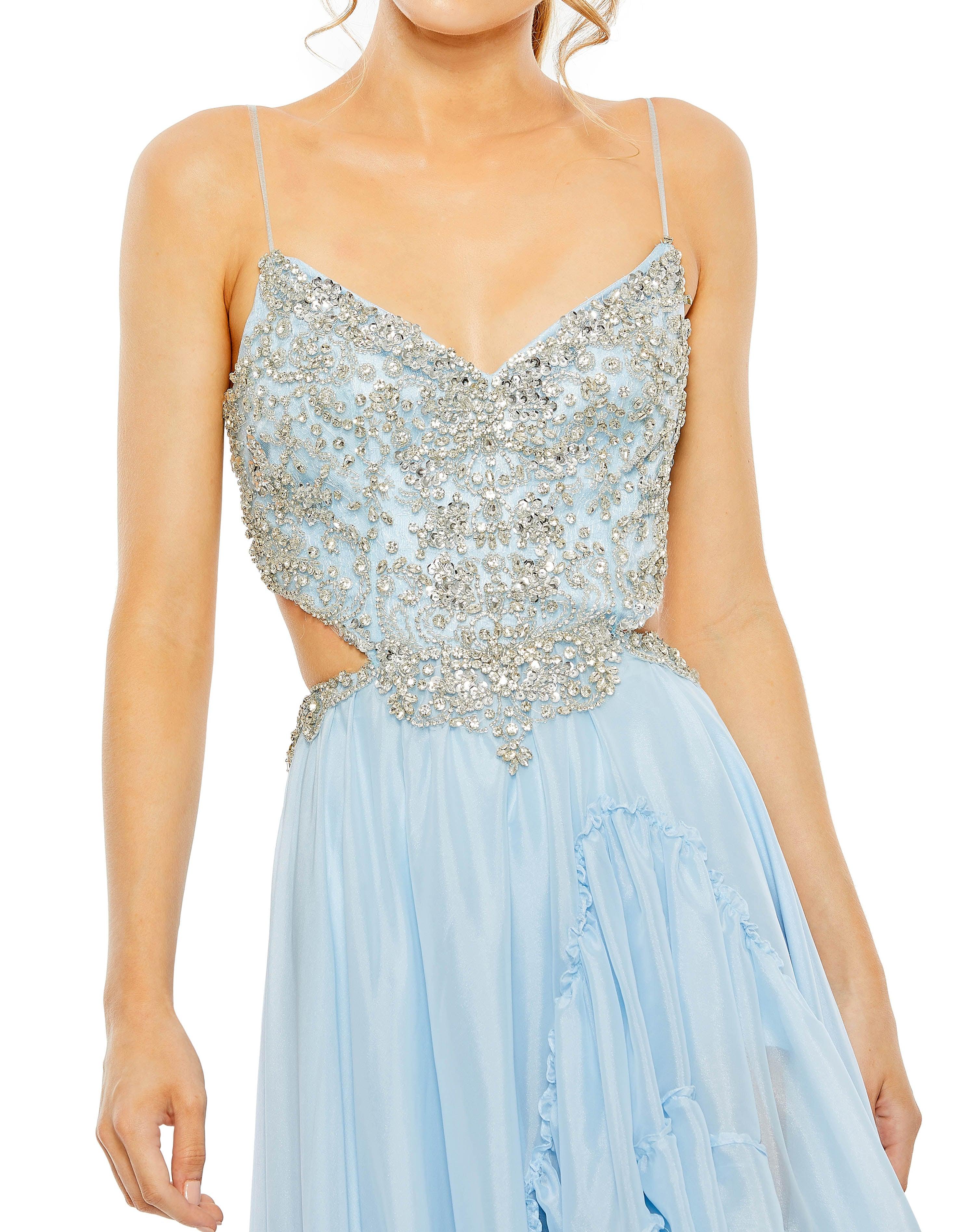 Prom Dresses Prom Spaghetti Strap Long Gown Powder Blue