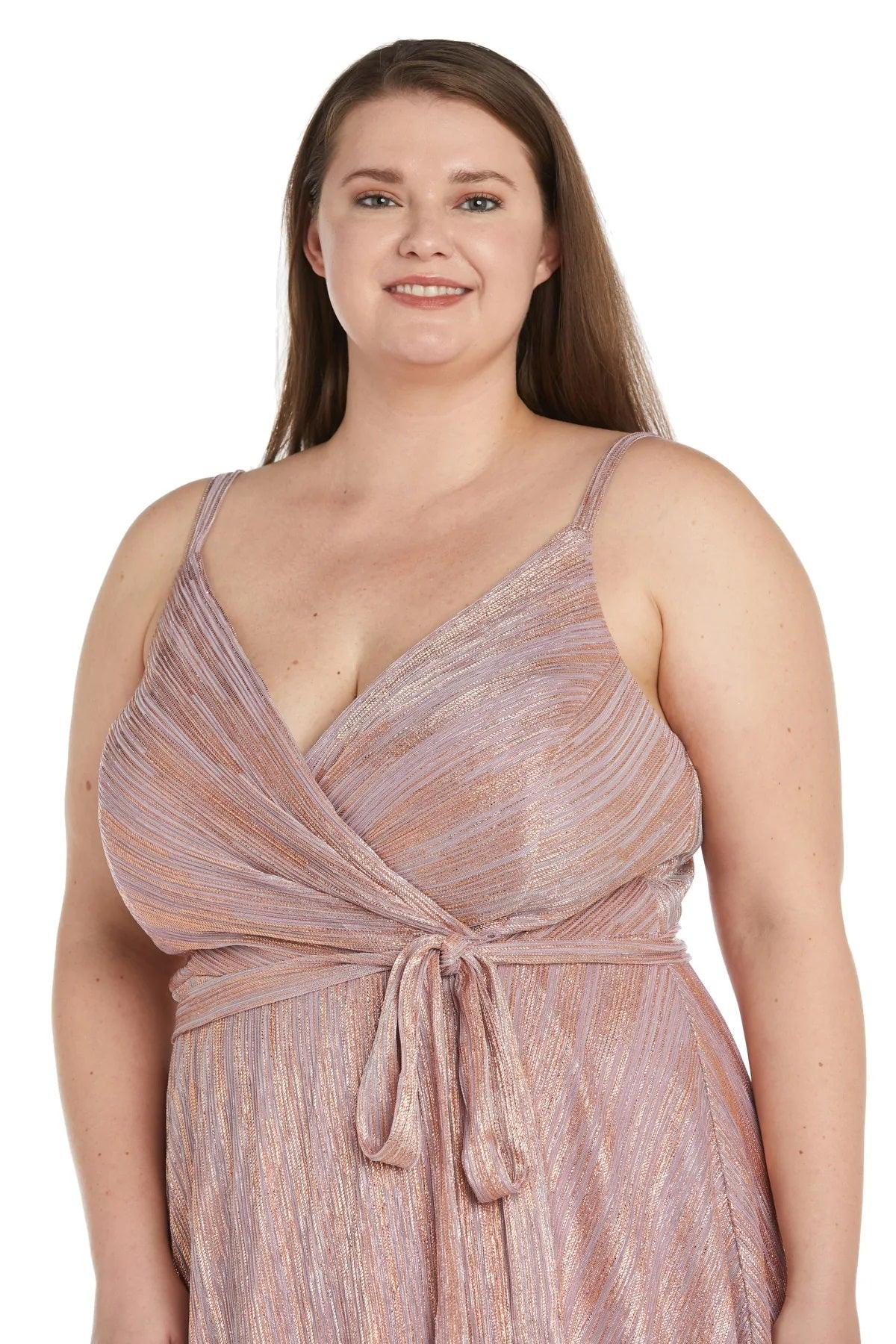 Mother of the Bride Dresses Plus Size Formal Mettalic Gown Mauve