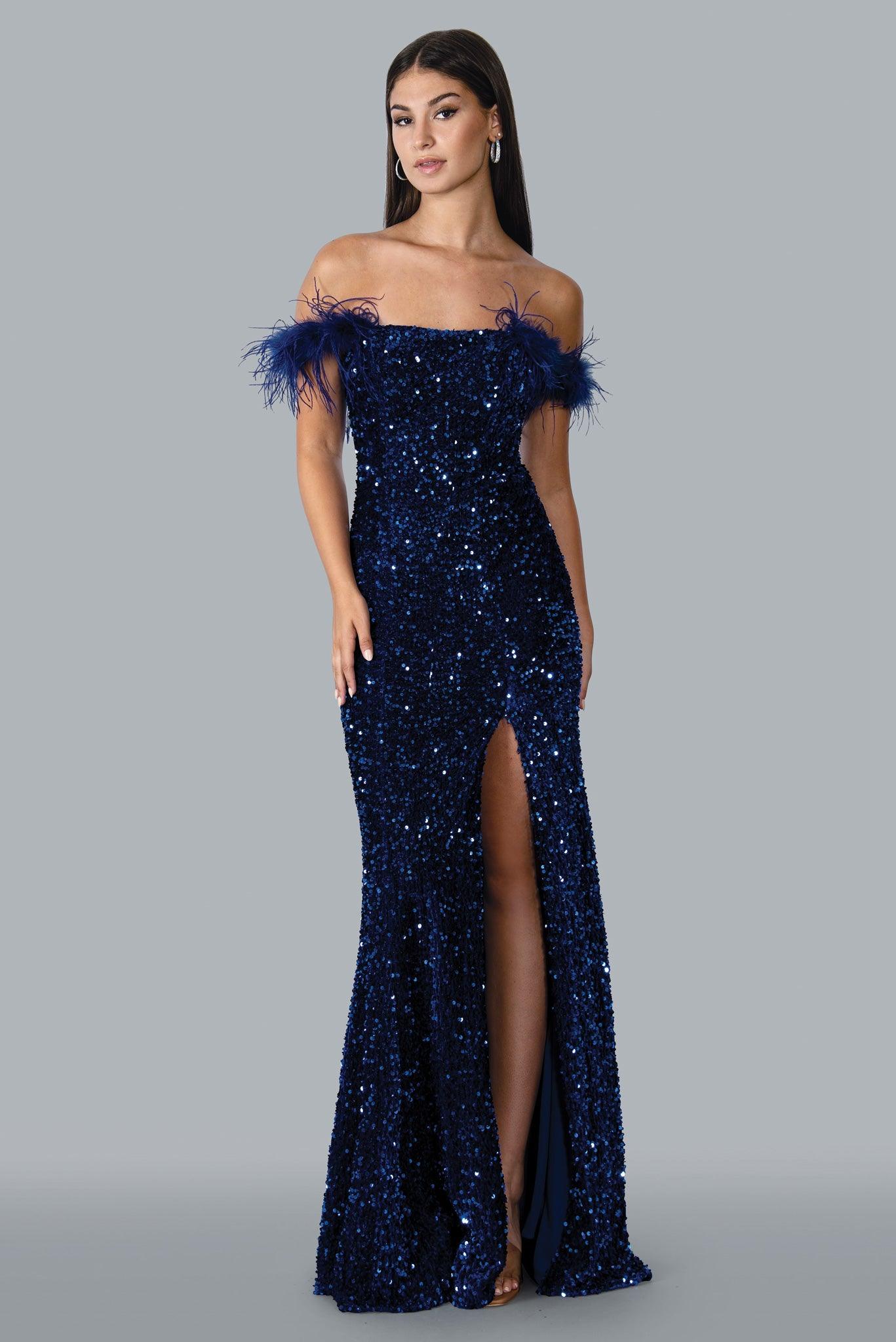 Stella Couture 23167 Long Off Shoulder Prom Dress