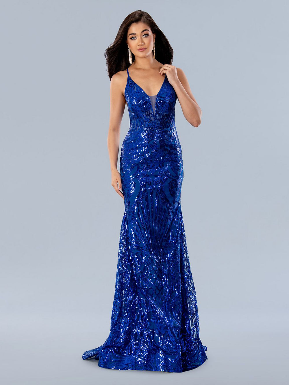 Prom Dresses Sequin Formal Long Prom Dress Royal