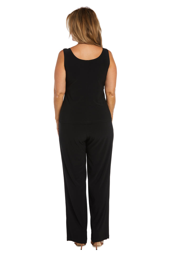 Pant Suit Three Piece Sequin Jacket Pant Set Black