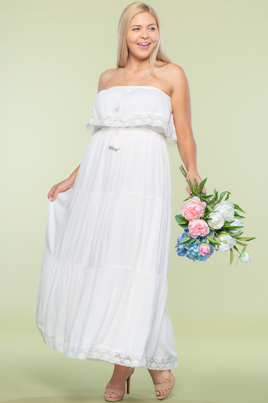 Cocktail Dresses Long Semi Formal Crochet Maxi Dress Ecru Ivory