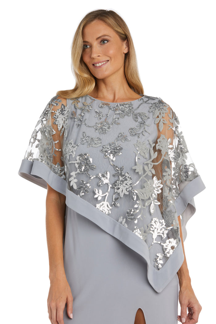 Mother of the Bride Dresses Long Sequin Mother of the Bride Poncho Dress Silver