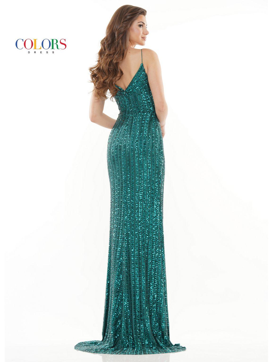 Colors 2659 Colors Long Spaghetti Strap Formal Prom Gown