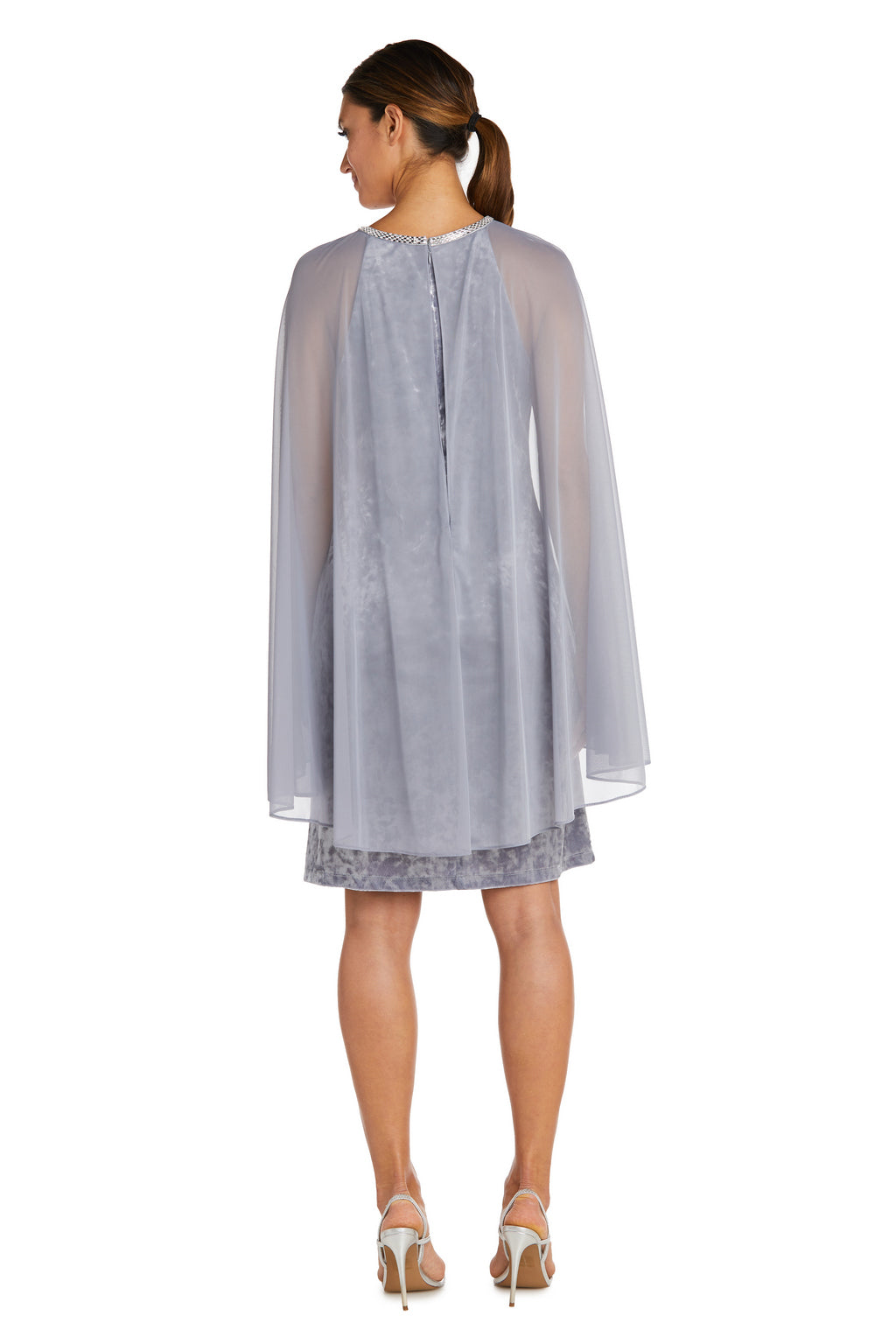 Cocktail Dresses Short Cocktail Mother of the Bride Cape Dress Charcoal