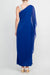 Cocktail Dresses Long Embellished Shoulder Sleeveless Dress Cobalt