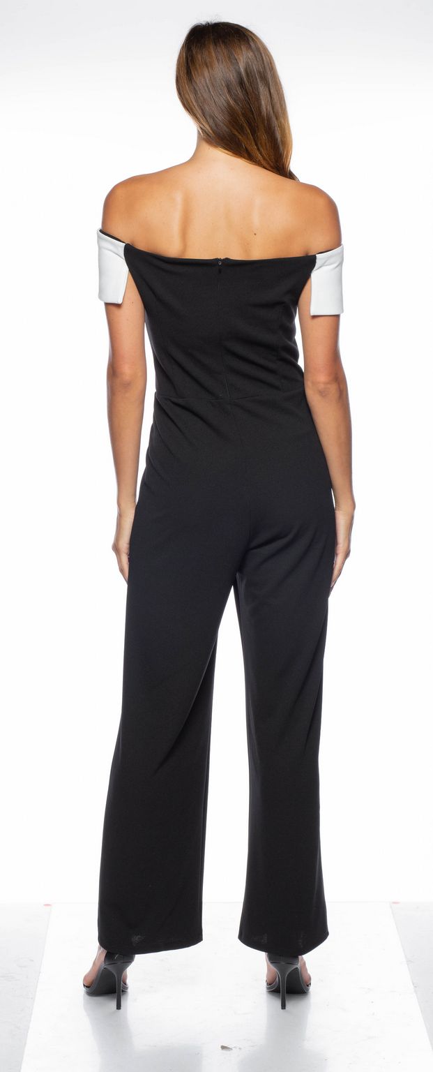 Jumpsuit Off Shoulder Wide Leg Jumpsuit Black Ivory
