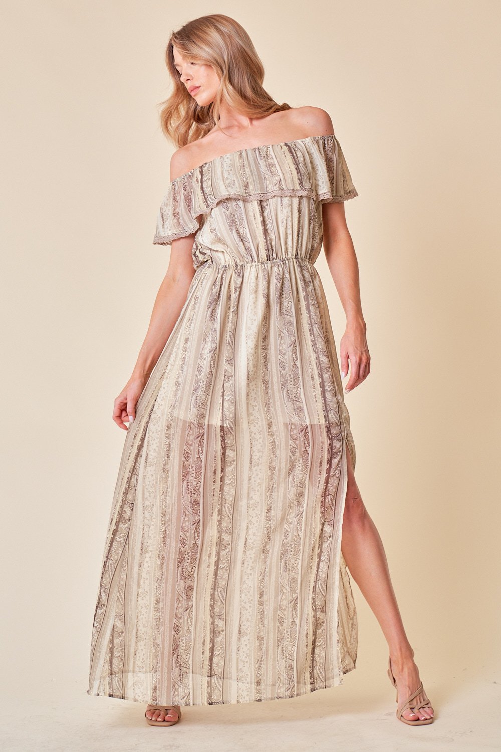 Cocktail Dresses Long Off Shoulder Maxi Dress Dusty sage