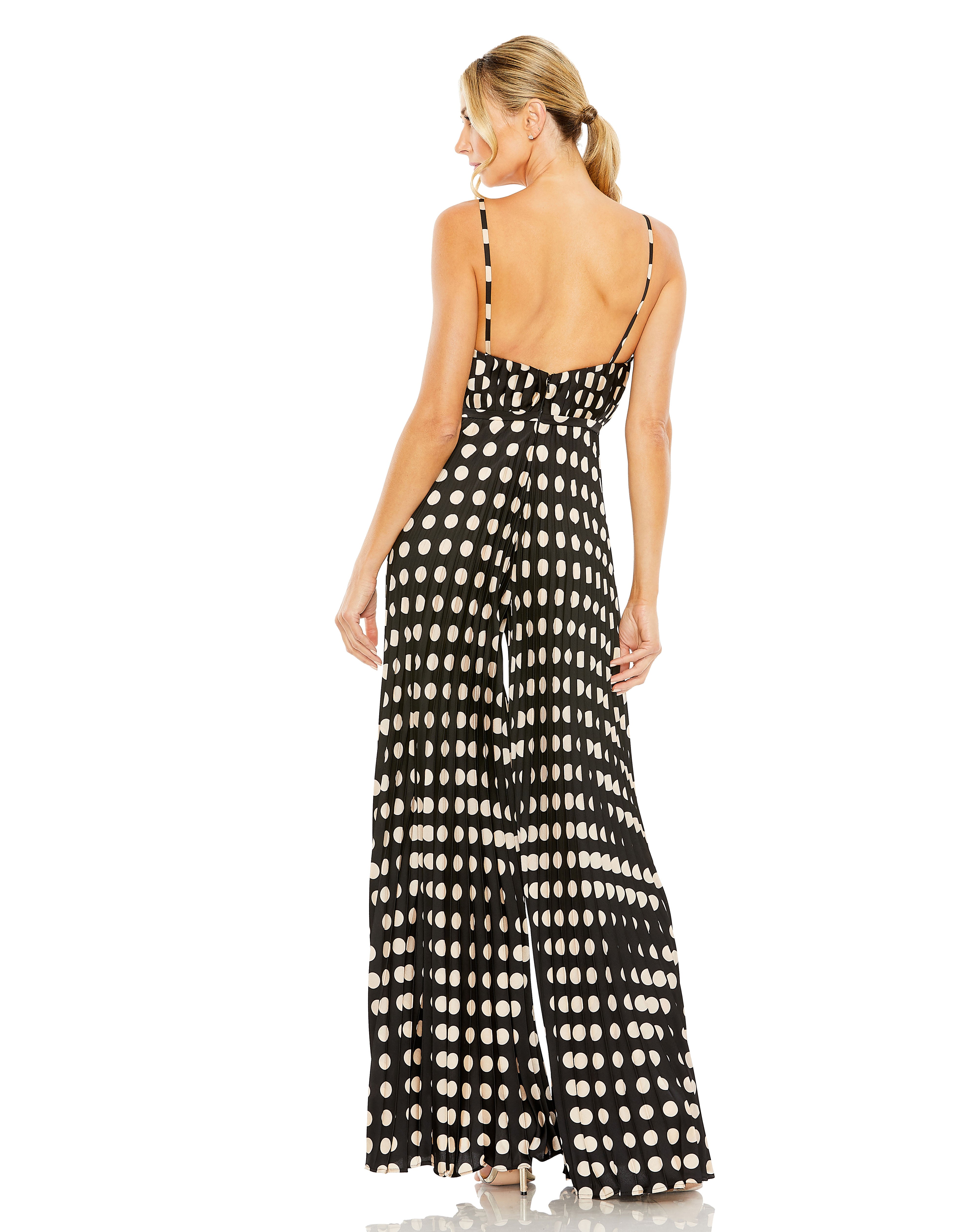 Jumpsuit Long Formal Pleated Jumpuit Black Multi