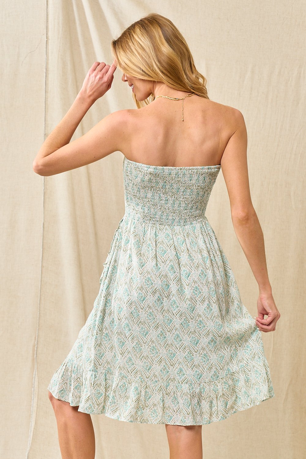 Cocktail Dresses Short Strapless Ruffle Dress Aqua