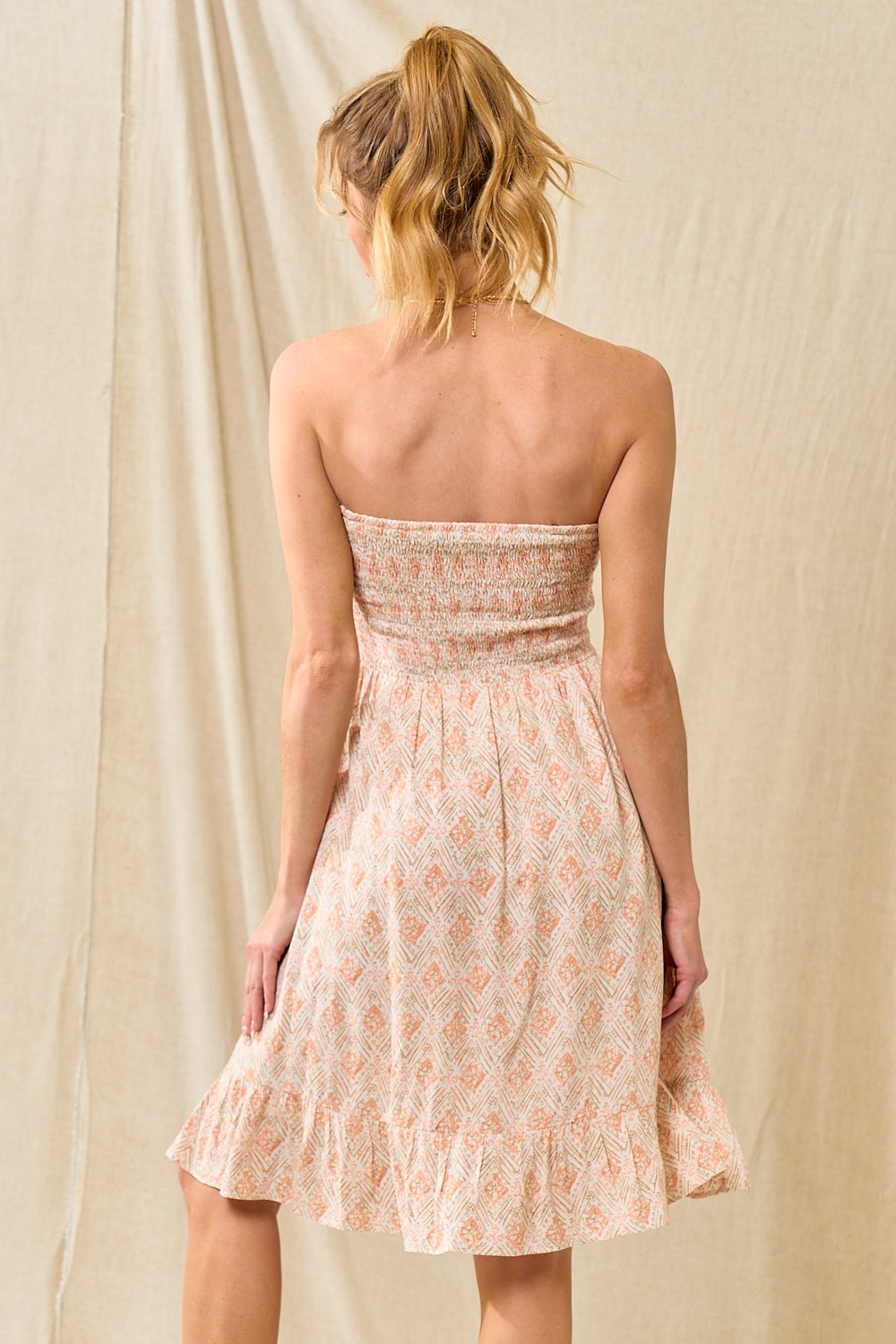 Cocktail Dresses Short Strapless Ruffle Dress Orange