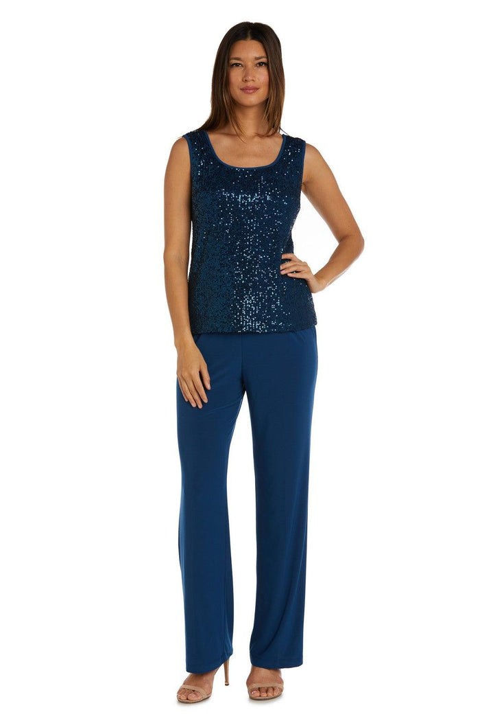 Pant Suit Long Formal Sequined Pant Suit Peacock