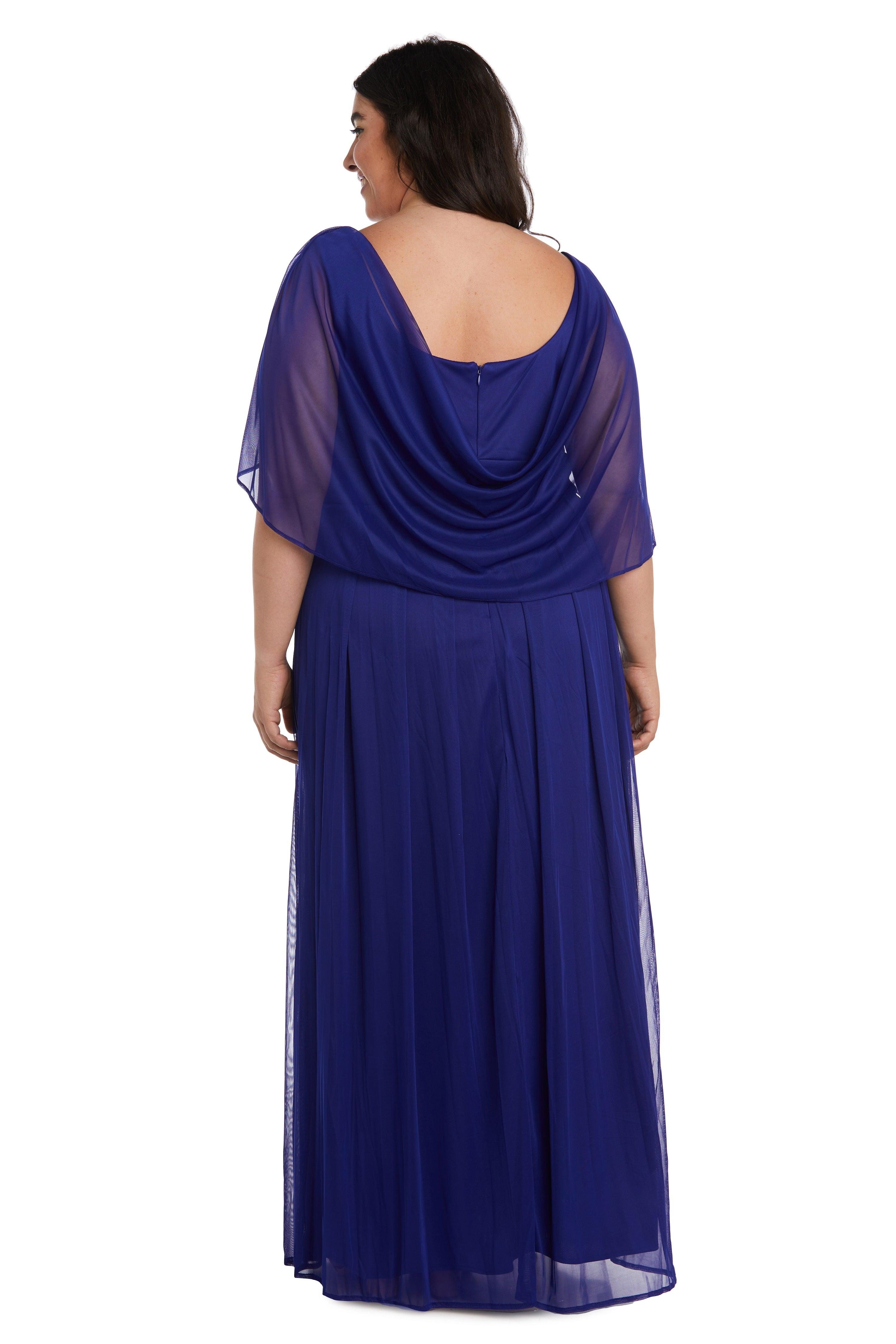 R&M Richards 2770W Long Plus Size Capelet Dress